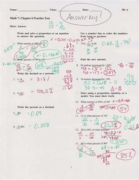 2015 Math Grade 7 Released Questions Math Practice Test Answer Key