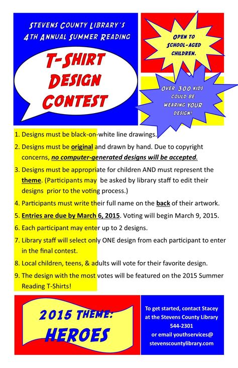 2015 Summer Reading Tshirt Design Contest