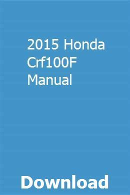 2015 Crf100f Manual