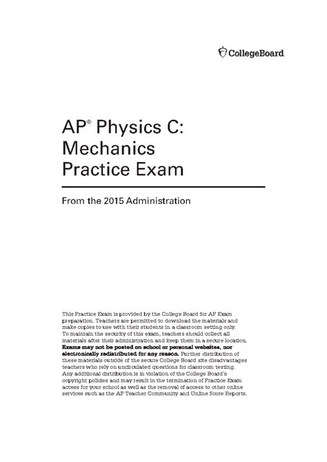 2015 International Practice Exam Physics C Electricity