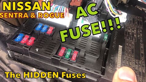 2015 nissan rogue ac relay location. The ac relay on a 2014 Nissan Rogue is located in IPDM E/R (Intelligent Power Distribution Module Engine Room). This is the square top black box in the engine compartment near the driver-side fender. It is directly BEHIND and next to another fuse/relay box which is between the battery and fender. This OTHER fuse/relay box does have relays for the cooling fans etc. 