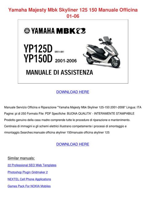 2015 yamaha majesty 125 service manual. - Manual de usuario de un sistema informatico.