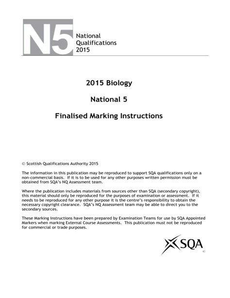 Read Online 2015 Biology National 5 Finalised Marking Instructions Sqa 