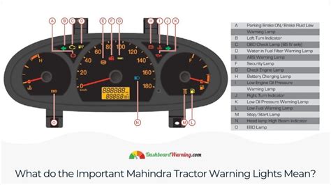 2016 mahindra tractor dashboard warning lights flashing 3 times.  What is thi...