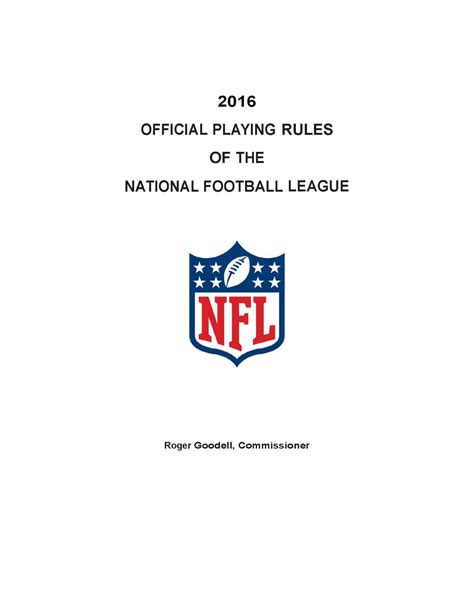 Read 2016 Official Playing Rules Of The National Football League 