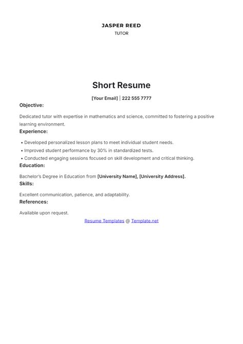 20161120 Merritt Short Form Resume