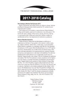 2017 2018 Catalog Trident Technical College