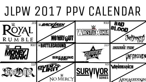 2017 Wwe Ppv Calendar