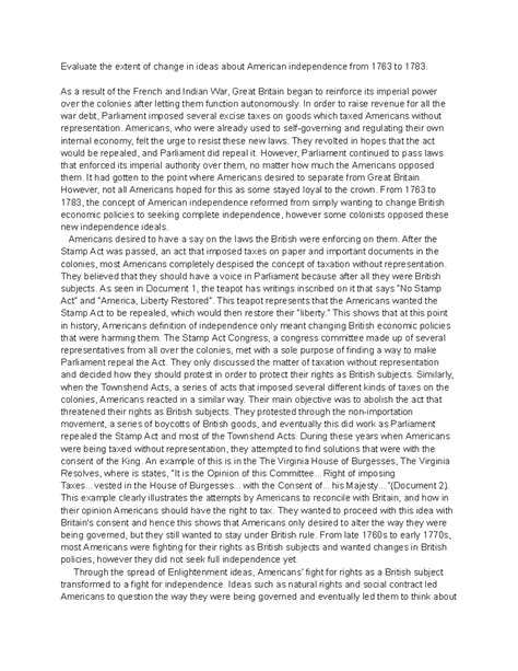 2017 apush dbq student samples.  This DBQ asked students to evaluate the extent to which ...