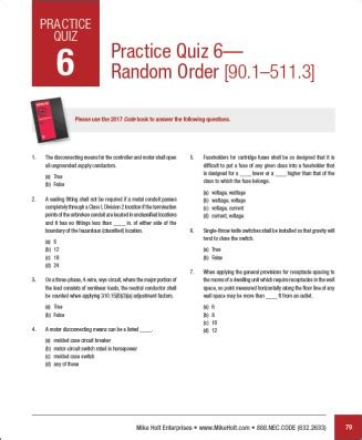 2017 nec questions and answers pdf. Answer.4. 90.1 (A) Practical protection or safeguarding: – The purpose of this Code is the practical protection of persons and property from hazards arising from the use of electricity. Adequacy: – This Code contains provisions that are considered necessary for protection & safety. 