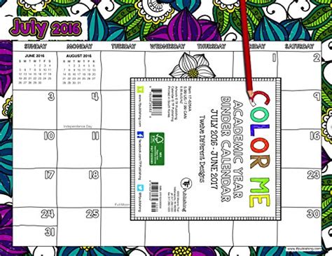 Read 2017 Color Me Binder Pad Calendar 