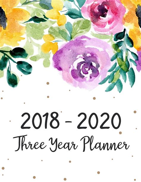 2018 2020 Three Year Planner: Monthly Schedule Organizer Agenda Planner For The Next Three Years, 36 Months Calendar, Appointment Notebook,
