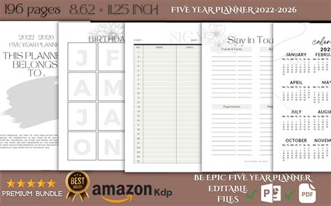 2018 2022 Five Year Planner: Monthly Schedule Organizer | Agenda Planner For The Next Five Years, 60 Months Calendar, Appointment Notebook, Monthly