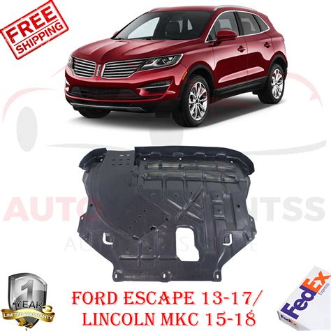 Find many great new & used options and get the best deals for Engine Splash Shield Under Cover For 2013-2019 Ford Escape / 15-2019 Lincoln MKC at the best online prices at eBay! Free shipping for many products! ... In. l4 GAS DOHC Turbocharged 2018 Ford Escape SEL Sport Utility 4-Door Front Read more Read more compatibility notes Read less Read .... 