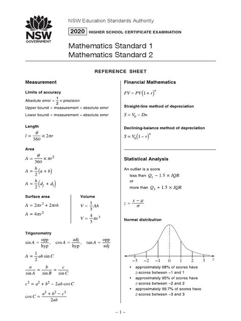 2018 Math Standard 2 Hsc