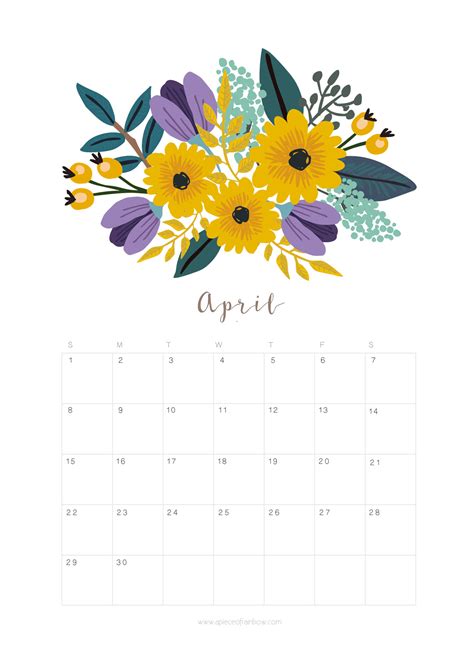 Download 2018 Academic Year Flowers Monthly Wall Calendar 