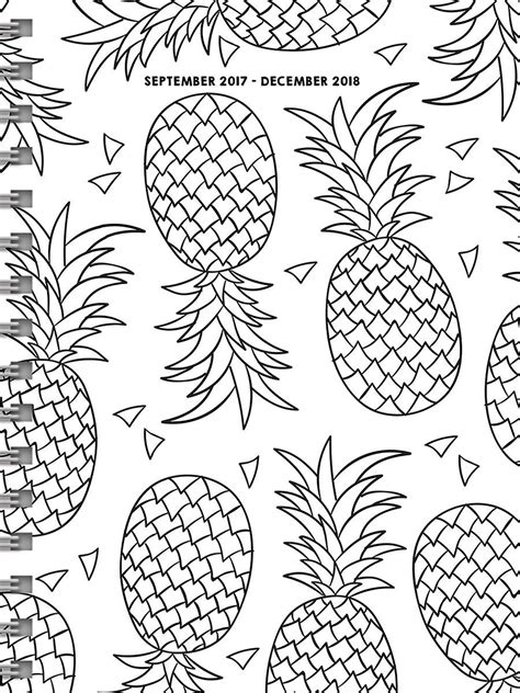 Read 2018 Color Me Pineapples Medium Weekly Monthly Planner 