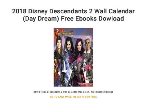 Read 2018 Disney Descendants 2 Wall Calendar Day Dream 