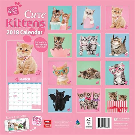 Download 2018 Kittens Mini Calendar Day Dream 