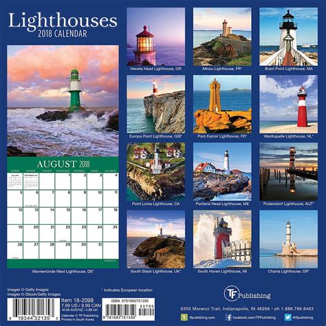Read 2018 Lighthouses Mini Calendar 