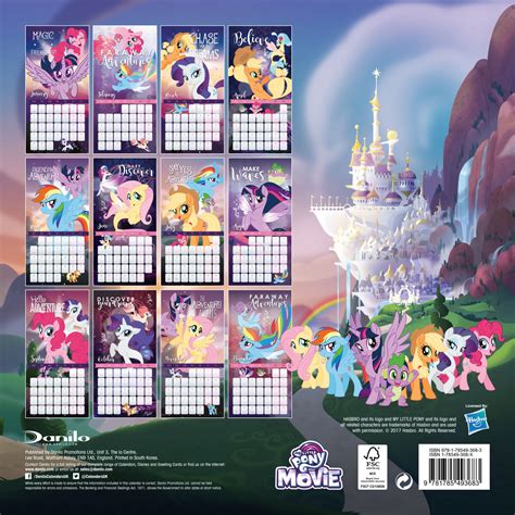 Download 2018 My Little Pony The Movie Wall Calendar Day Dream 