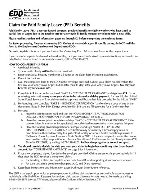 2019 Form CA DE 2501F Fill Online, Printable, Fillable, Blank pdfFiller