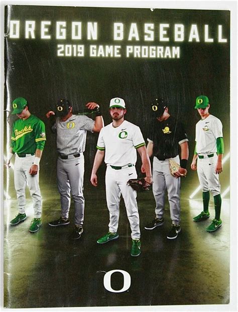 2019 Oregon Baseball Game Program 32 Page Color Publication University