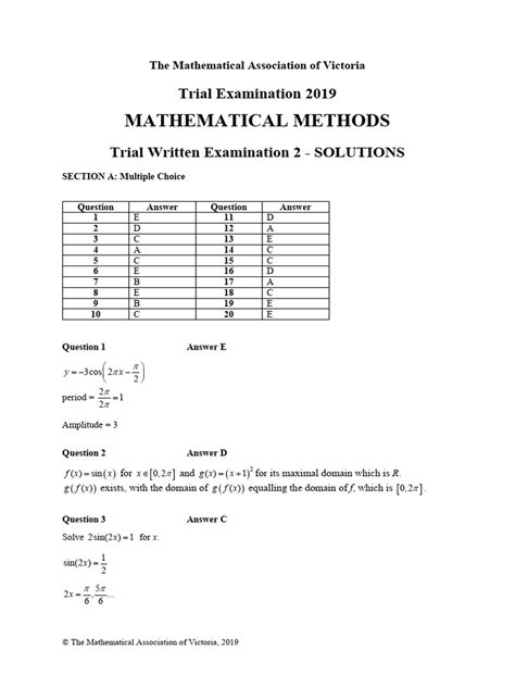 2019 Methods Exam 2 Solutions
