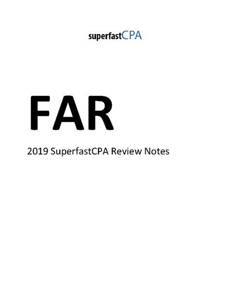 2019 Superfastcpa Review Notes