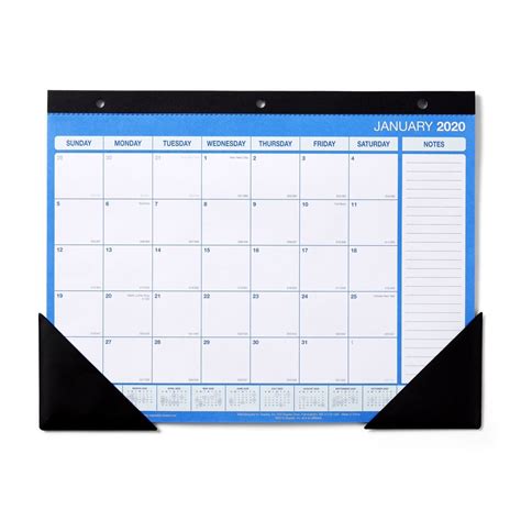 2020 Monthly Desk Pad Calendar, Blue and White, 173/4" x 107/8