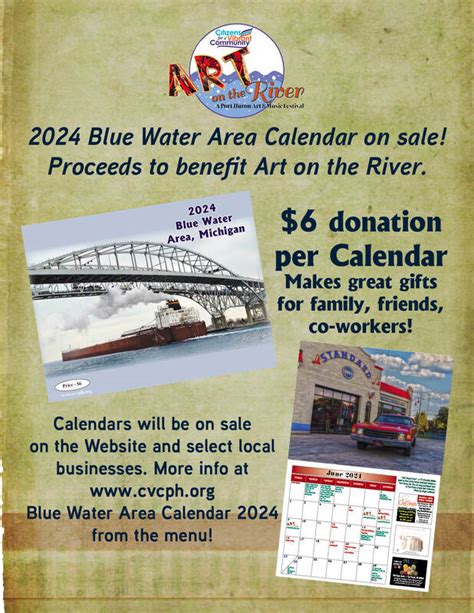 2021 Blue Water Area Calendar Art on the River Port Huron, Michigan