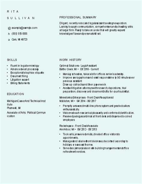 2021 Legal Assistant Resume Example Guide Myperfectresume
