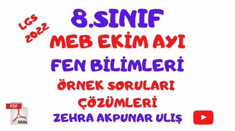 2022 Ekim Ayı Örnek Sorular Fen Bilimleri Cevapları.