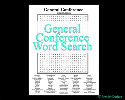 2022 General Conference Word Search Puzzle Game Downloadable Etsy