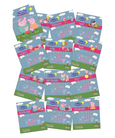 2022 Peppa Pig Theme Cute Customized Desk CalendarsCustomize with Name