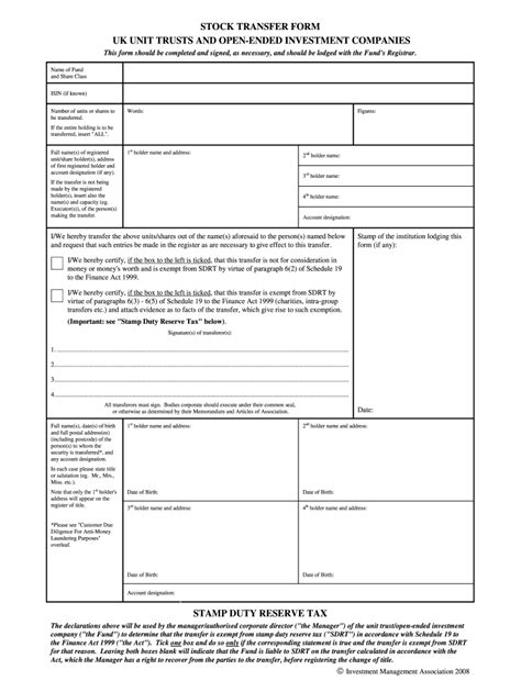 2022 Stock Transfer Form Fillable Printable Pdf And Forms Handypdf