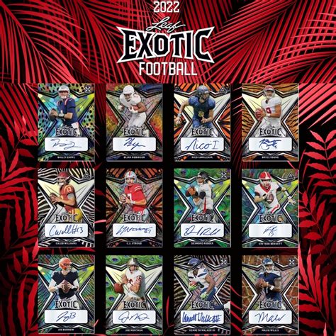 2022 Leaf Ultimate Draft Football Cards. Player DB Older Player DB Football Checklists Football Breaks. Quick Info: Release Date: July 14th, 2022. Config: 12 Boxes Per Case - 5 Cards Per Box. Box Break: 5 Autographed Cards Ending Soonest with Bids. Then Without.