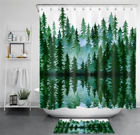 2023 Pine Tree Shower Curtain Fabric 
