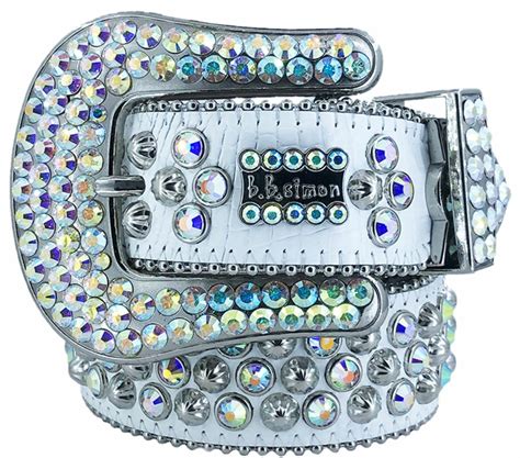 Blue python brass knuckles belt with pink, blue and green crystals 