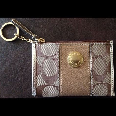 Coach Loop Bag Charm Keychain with Floral Print Pewter Multi Pebble Leather  NWT