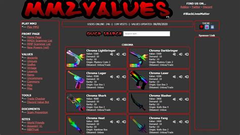 Mm2 “values” changed : r/MurderMystery2