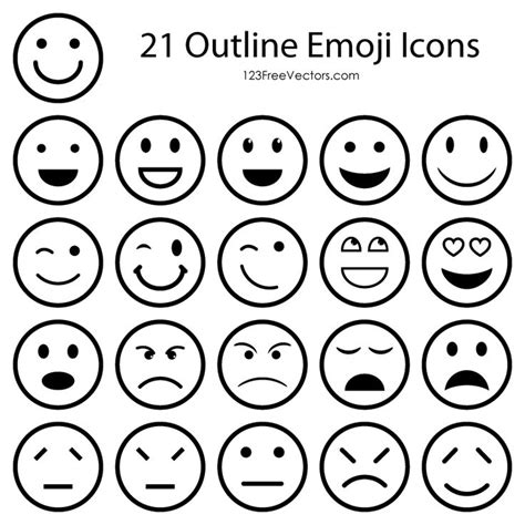 2023 Outline Emojis Face 