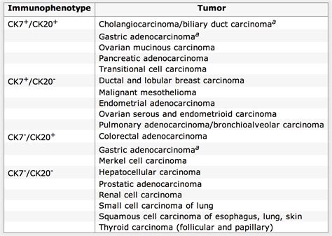 Ck7+ ck20+ tumors