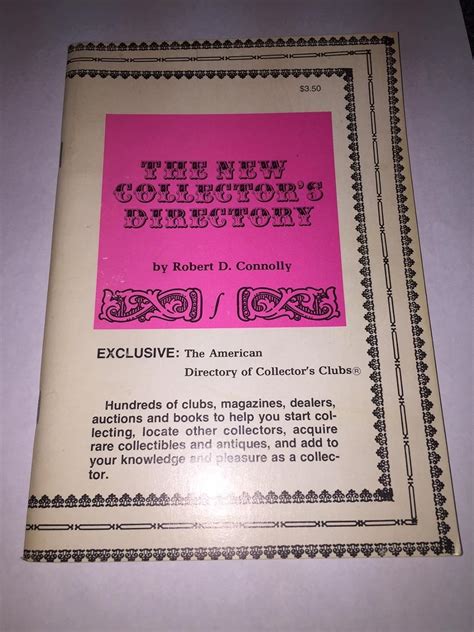 New Collector 's Directory 1980 Robert D. Connolly