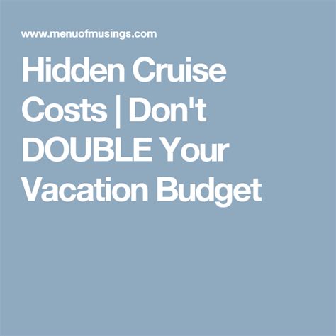 6 Hidden Cruise Costs and Ways to Save $. Booking
