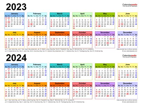 2023 And 2024 Pocket Calendar