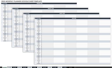 2023 Calendar Planner in Excel, Google Sheets Download