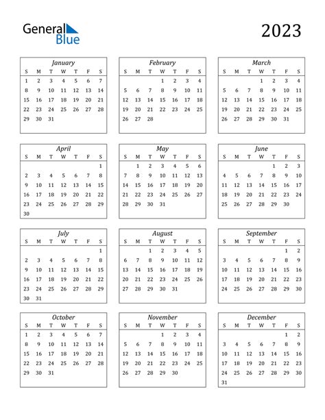 2023 Calendar Printable Word