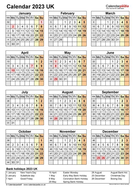 2023 Calendar Uk Printable