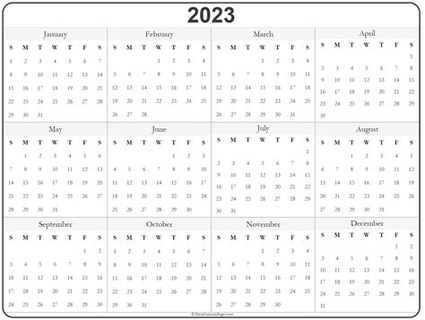 2023 Calendar Visual Arts Design Flower For 2023 Printable Yearly